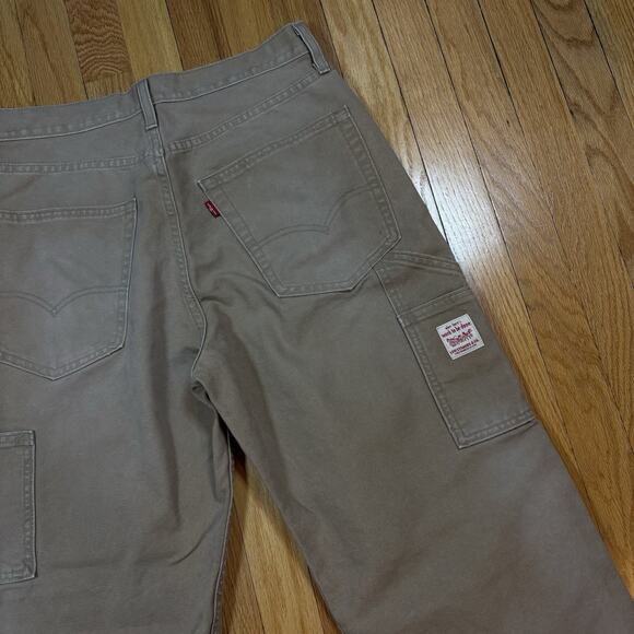 Levi's Men’s 30x32 Workwear Tan Carpenter Pants 568 Loose Straight Double Knee - Picture 15 of 16